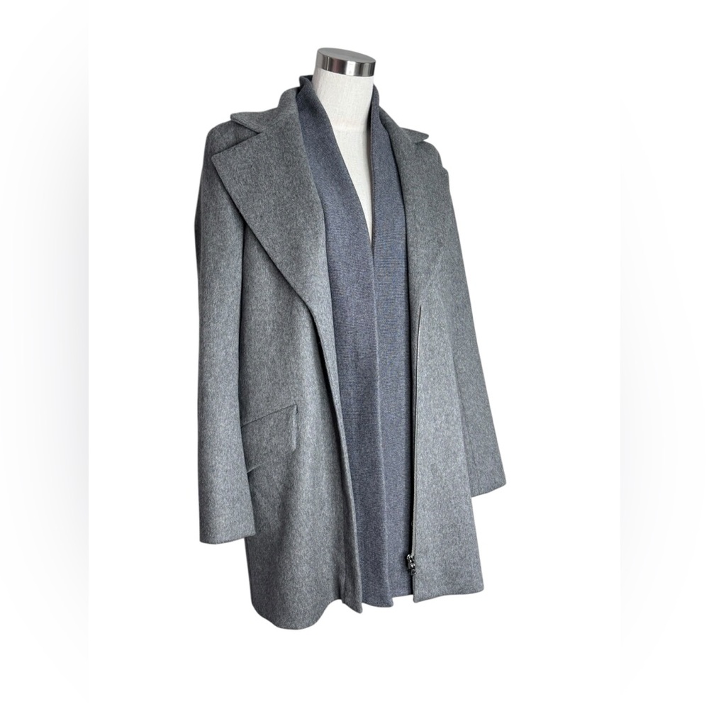 Thakoon Wool Coat Ribbed Panel Zipper Tailored Gray Size 0/XS - Picture 3 of 8